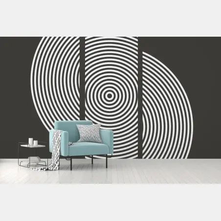 Fototapete monochrome komposition konzentrischer kreise – Wallnifity®