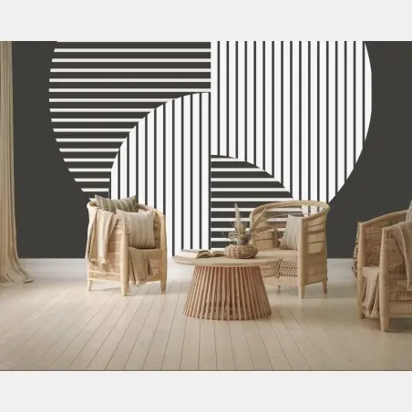 Fototapete geometrische monochrome kreise – Wallnifity®