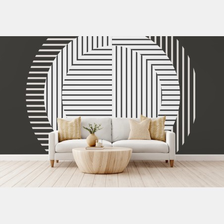 Fototapete monochromer geometrischer kreis – Wallnifity®