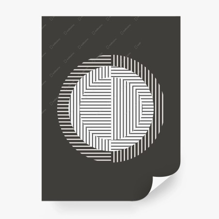 Fototapete monochromer geometrischer kreis – Wallnifity®