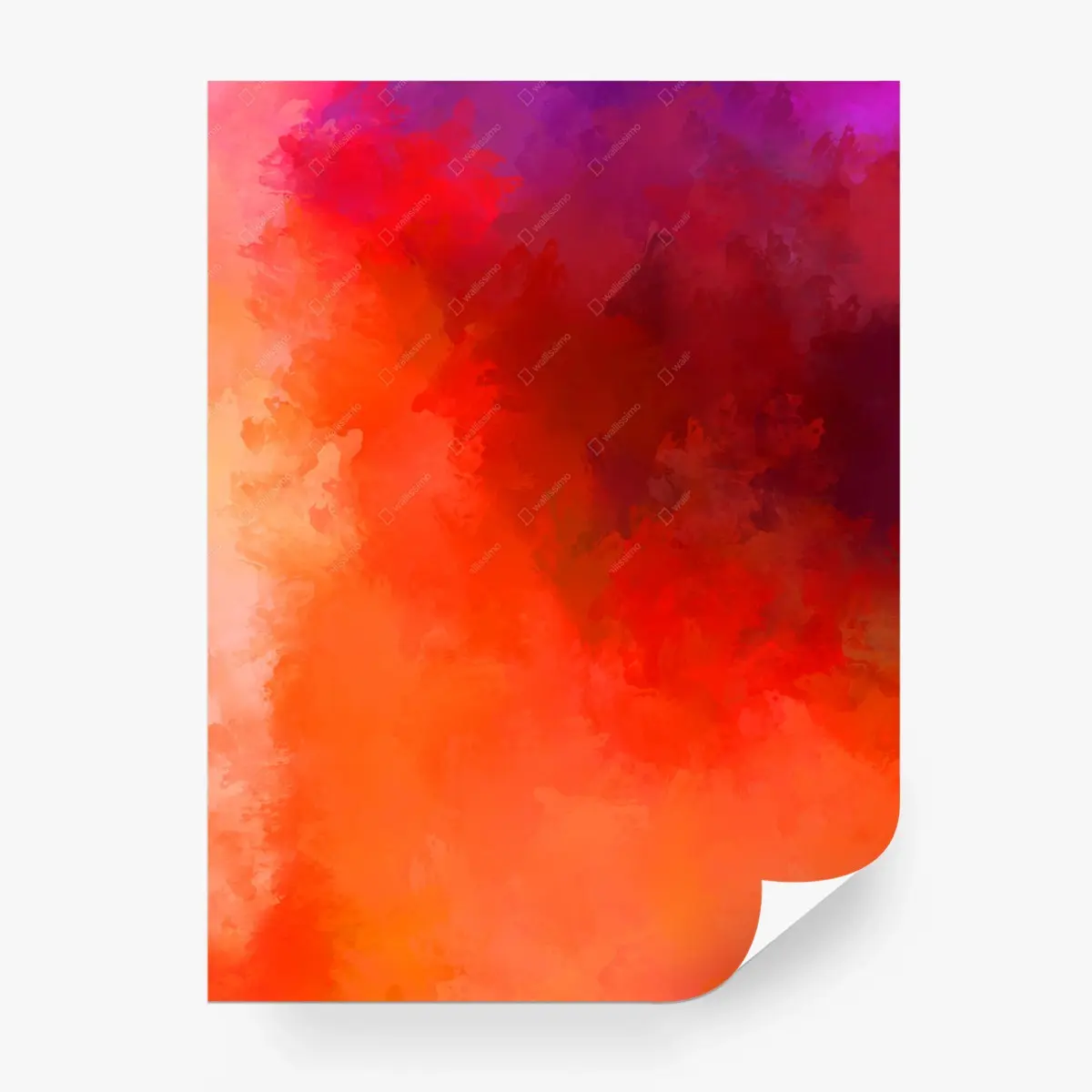 Fototapete lebendige rot-orange abstrakte aquarell – Wallnifity®