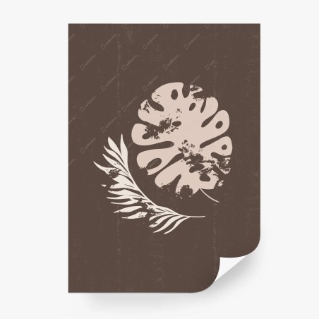 Fototapete monstera und farn boho botanische grafik – Wallnifity®