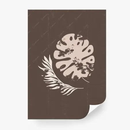 Fototapete monstera und farn boho botanische grafik – Wallnifity®