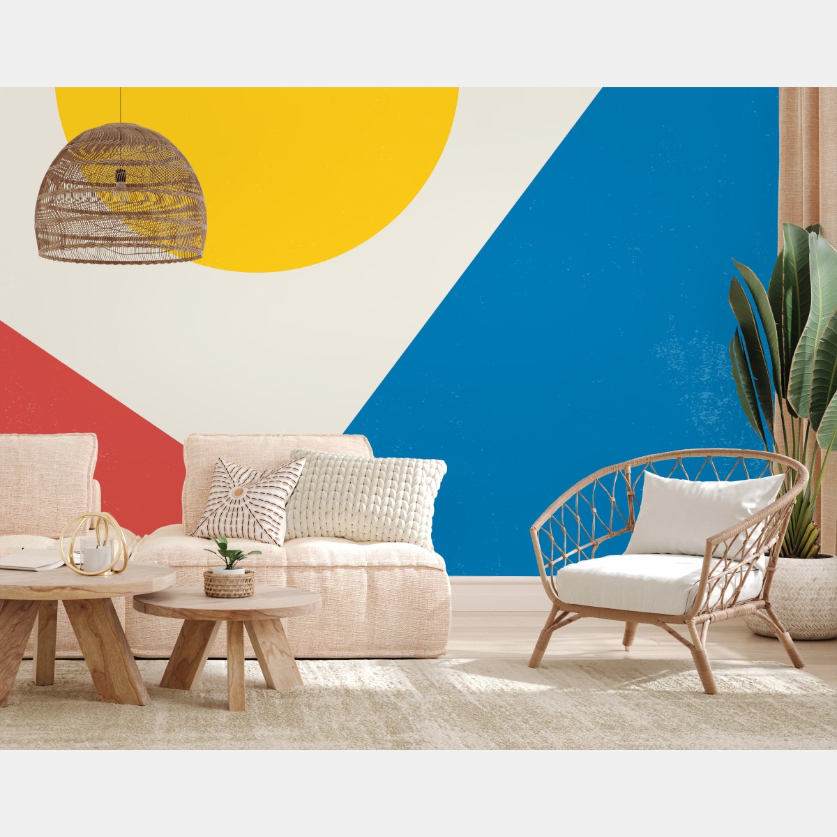 Fototapete geometrischer sonnenaufgang abstrakt – Wallnifity®