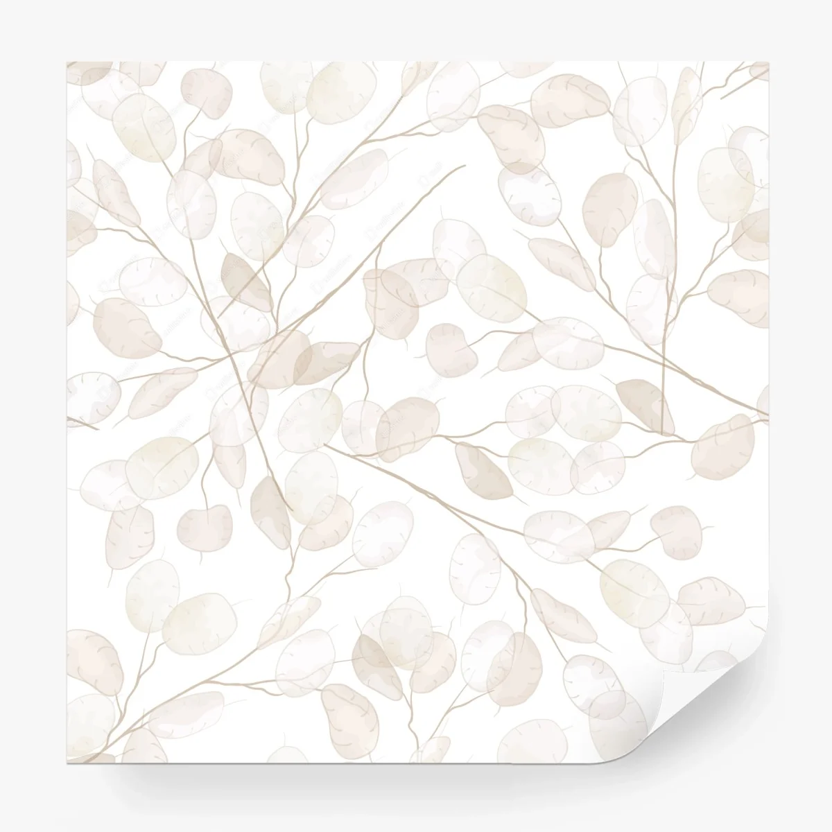 Fototapete zartes beiges botanisches aquarellmuster – Wallnifity®