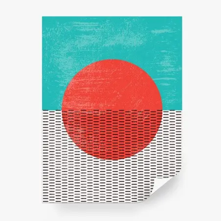 Fototapete türkis sonne geometrische kunst – Wallnifity®