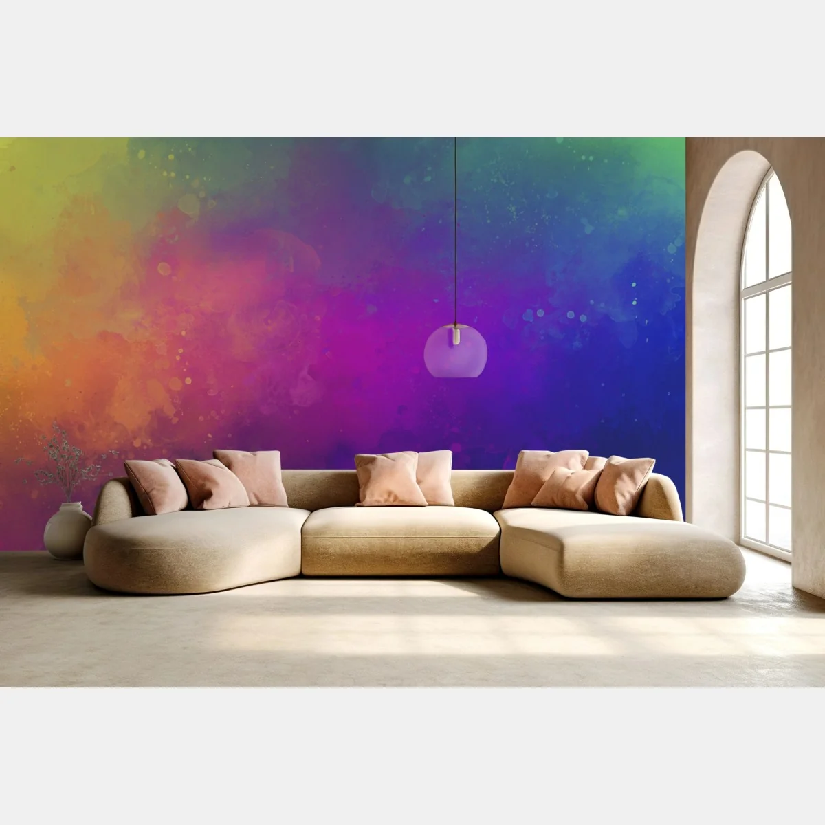 Fototapete lebendige aquarell-abstraktion – Wallnifity® Fototapete lebendige aquarell-abstraktion – Wallnifity®