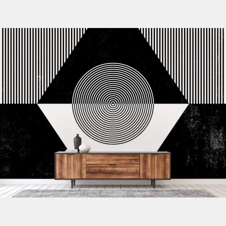 Fototapete monochrome geometrische komposition – Wallnifity®