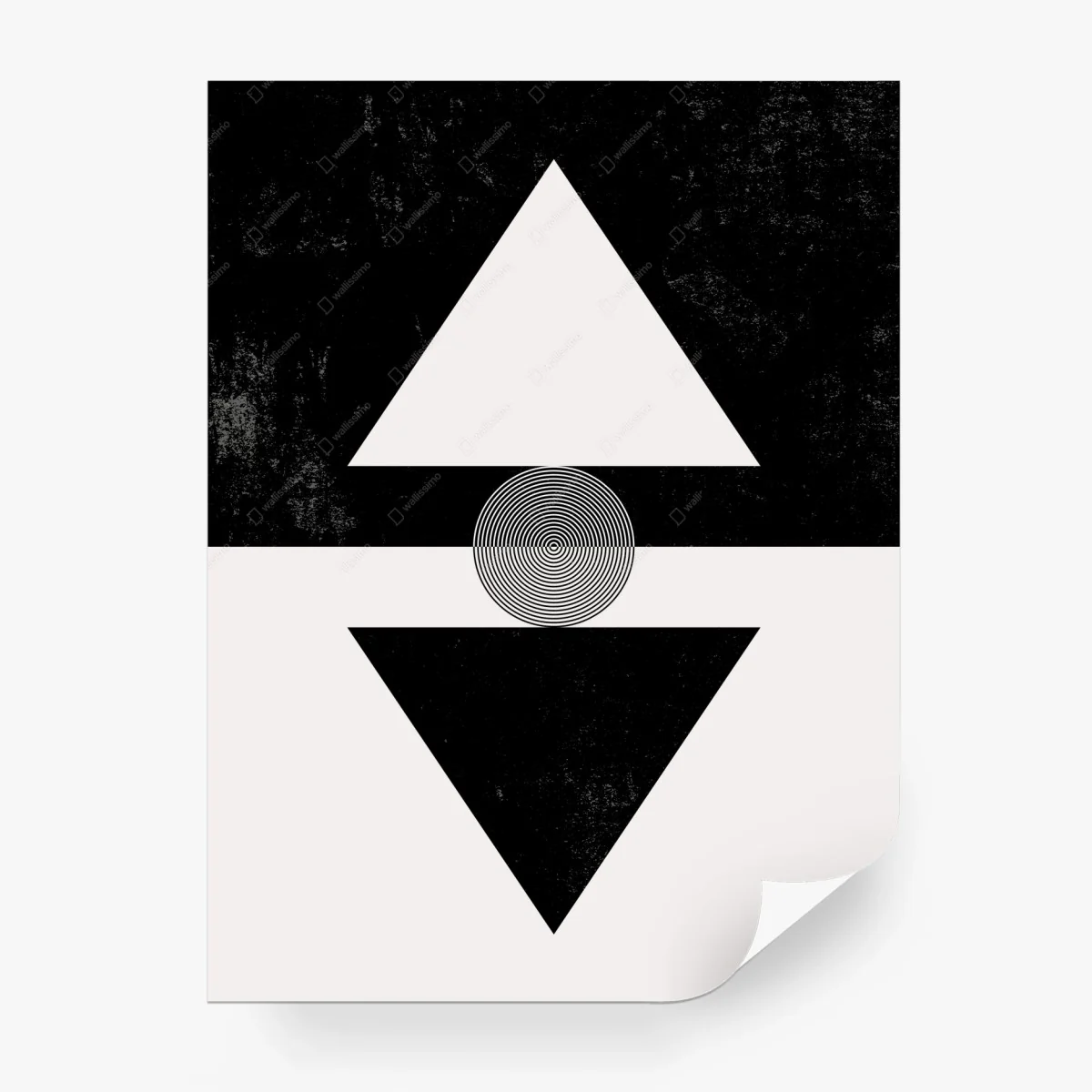 Fototapete geometrischer kontrast dreiecke mit konzentrischem kreis – Wallnifity®