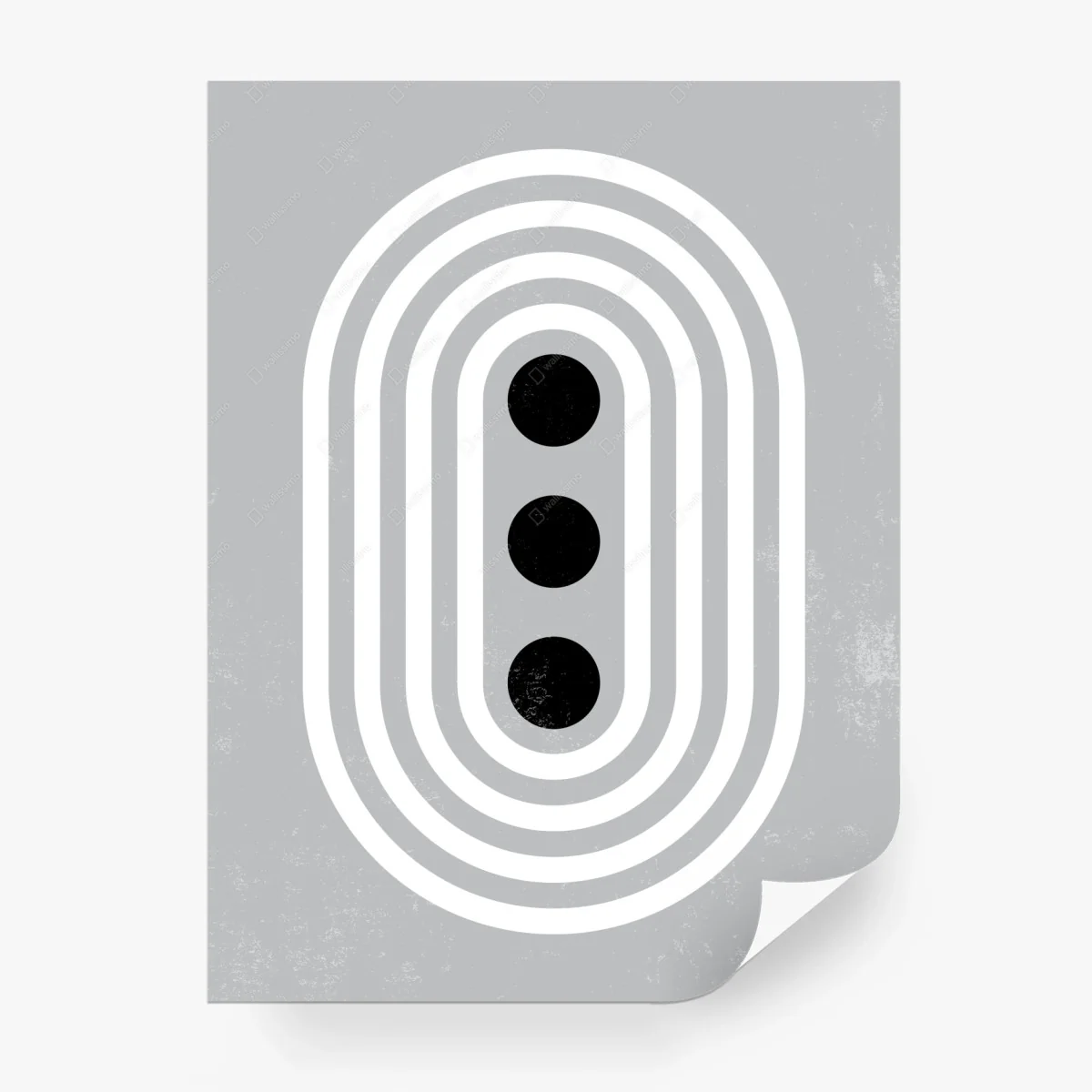 Fototapete minimalistisches graues geometrisches motiv mit konzentrischen ovalen – Wallnifity®