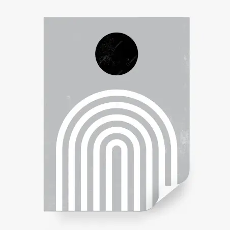 Fototapete minimalistische geometrische bögen mit sonne – Wallnifity®