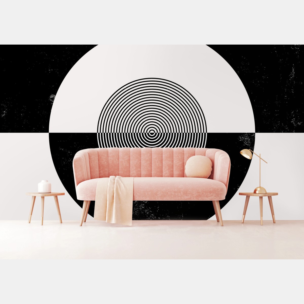 Fototapete monochrome konzentrische kreise – Wallnifity®