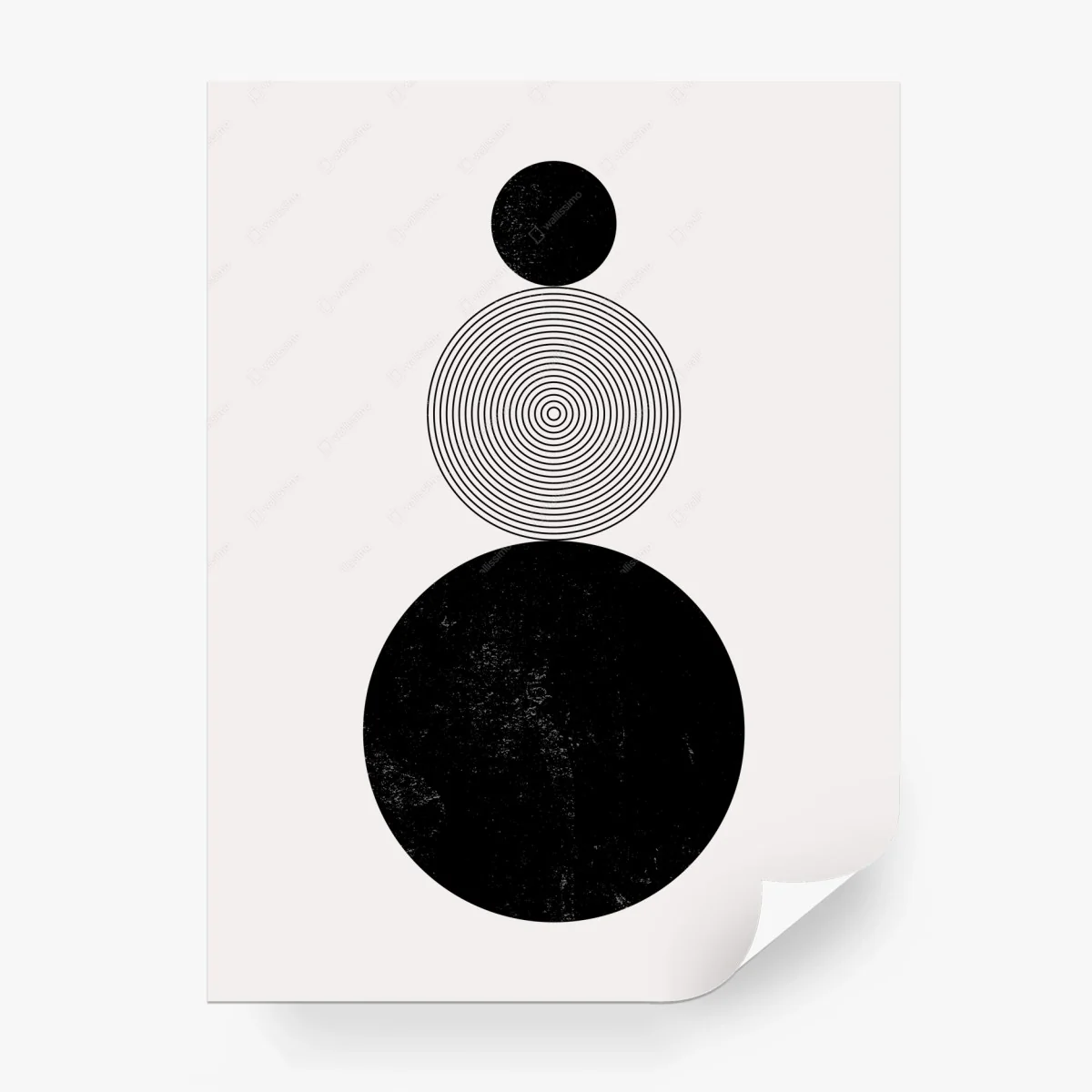 Fototapete minimalistische komposition schwarzer kreise – Wallnifity®