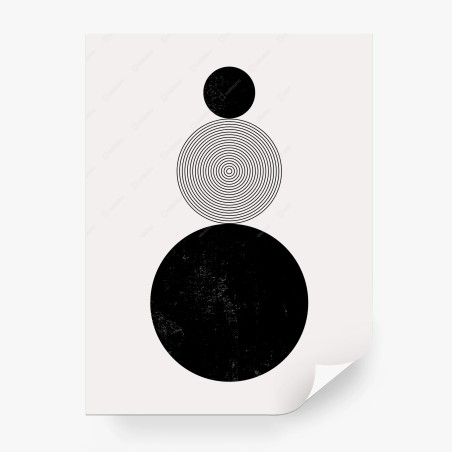 Fototapete minimalistische komposition schwarzer kreise – Wallnifity®
