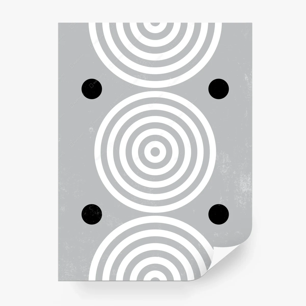 Fototapete monochrome konzentrische kreise wandbild – Wallnifity®
