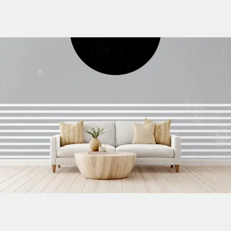 Fototapete schwarze sonne über gestreiftem horizont – Wallnifity®