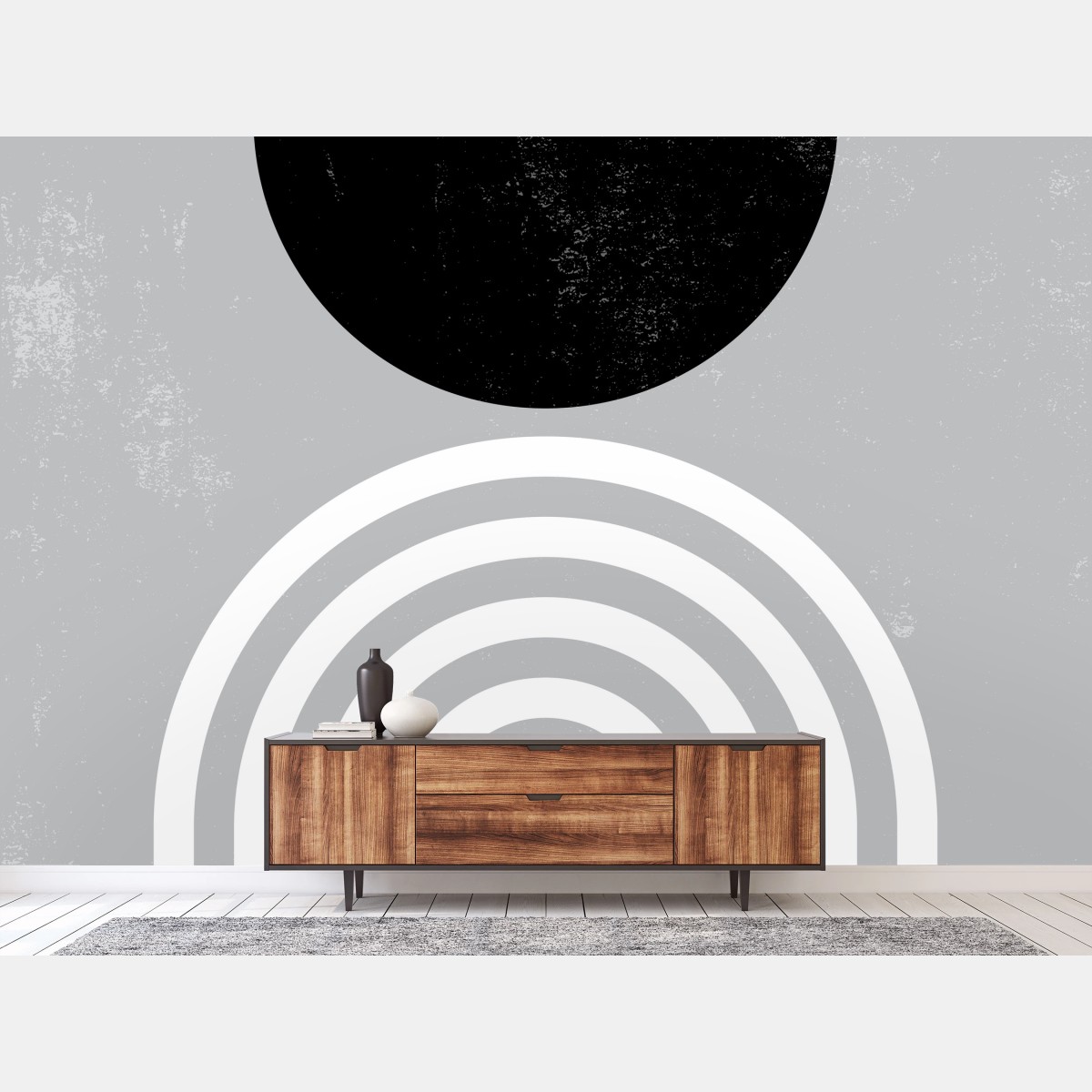 Fototapete minimalistisches geometrisches poster mit bögen – Wallnifity®