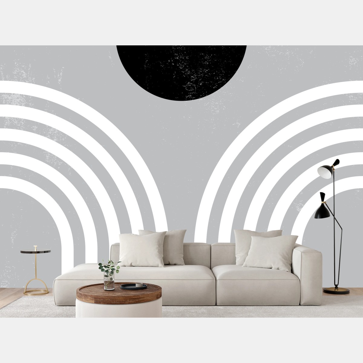 Fototapete minimalistische monochrome bögen – Wallnifity®