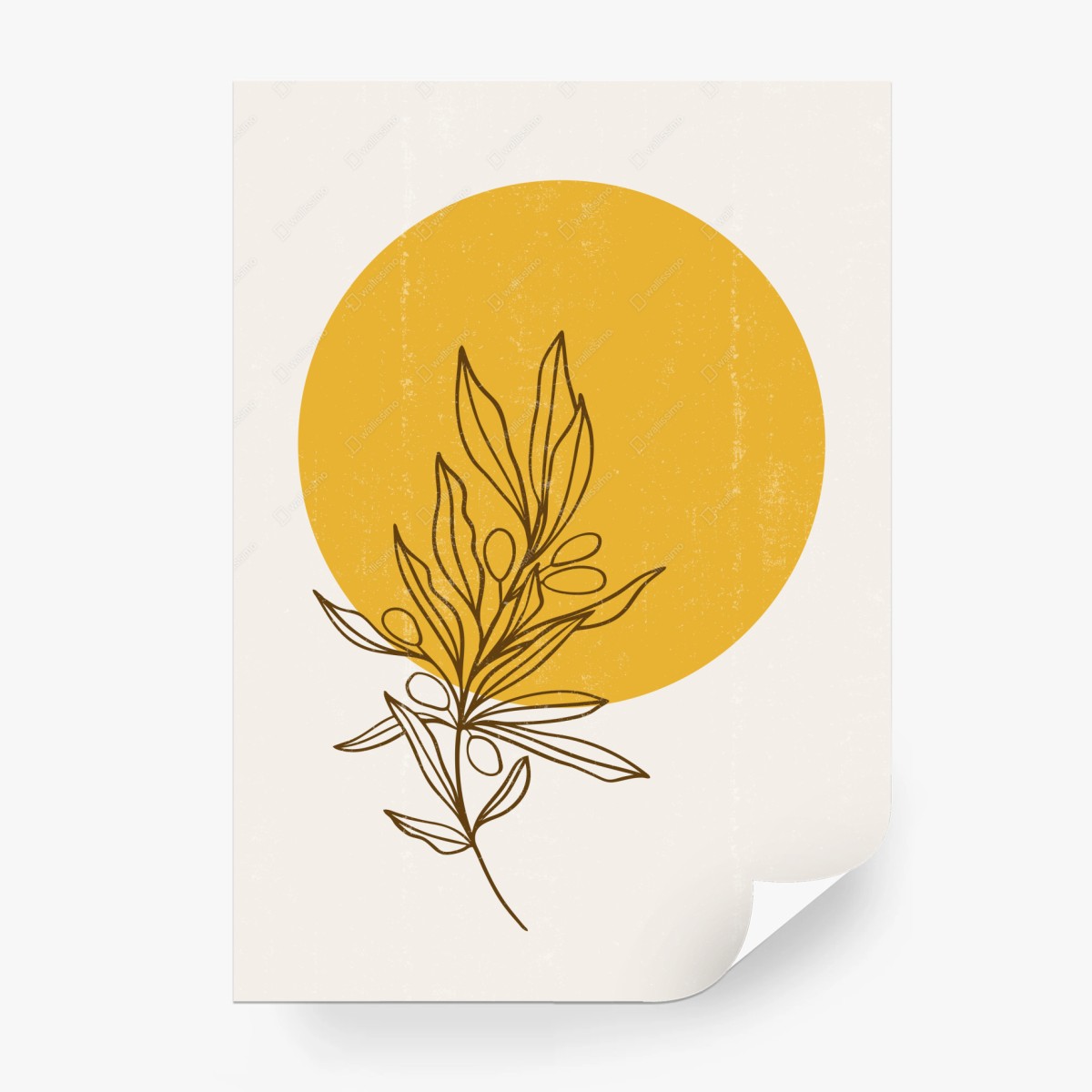 Fototapete minimalistische olivensonne – Wallnifity®