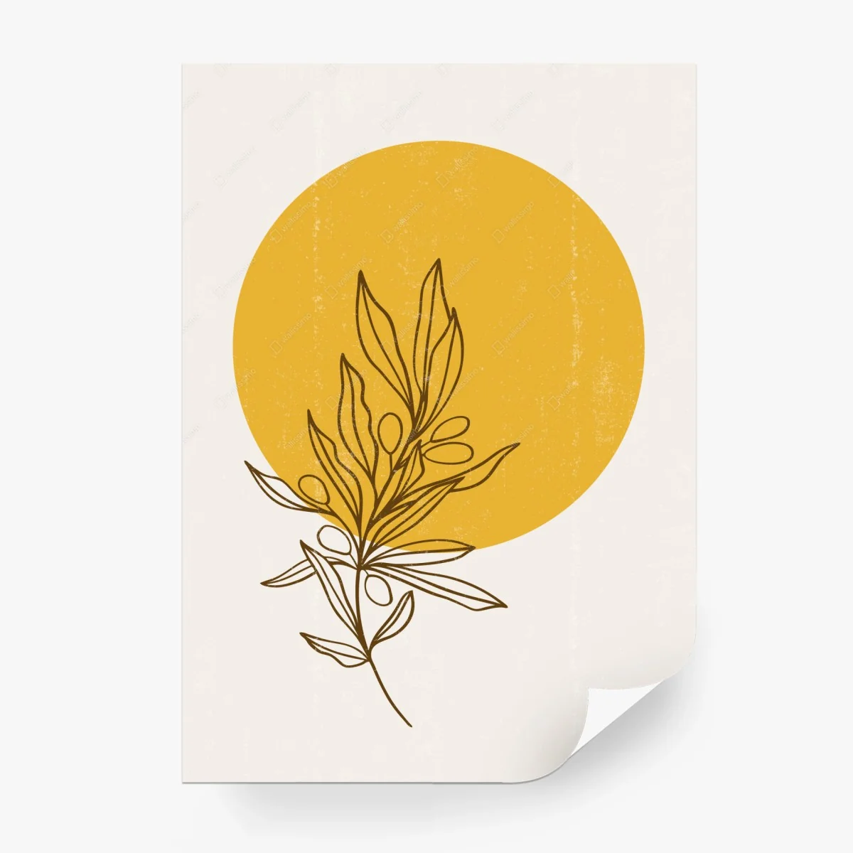 Fototapete minimalistische olivensonne – Wallnifity®