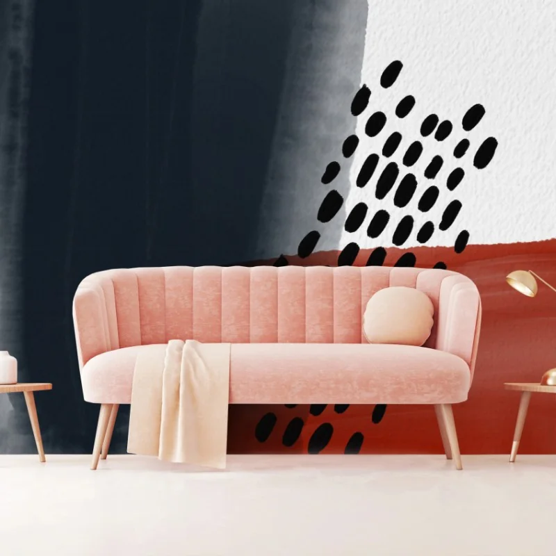 Fototapete abstrakte aquarellkomposition mit punkten – Wallnifity®