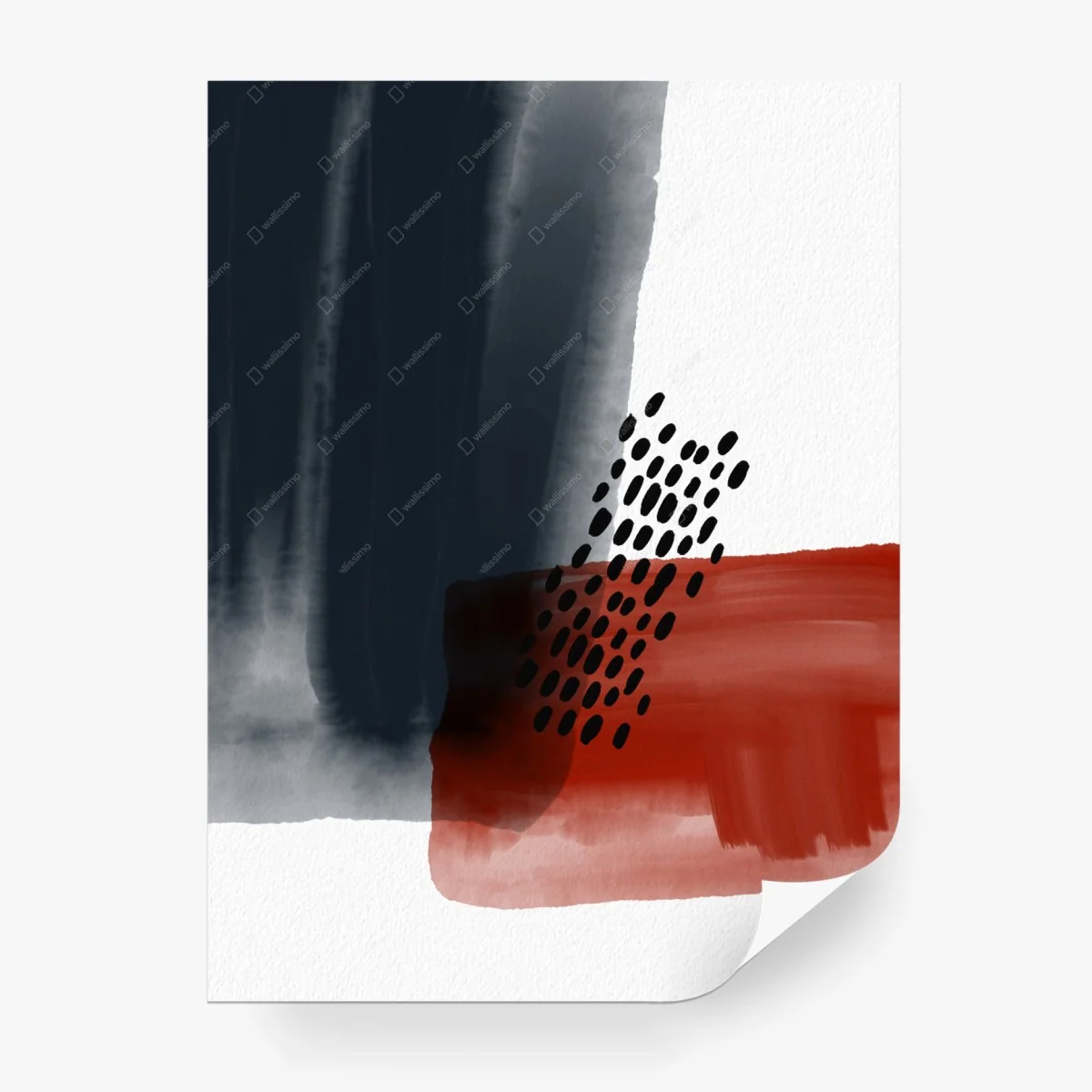 Fototapete abstrakte aquarellkomposition mit punkten – Wallnifity®