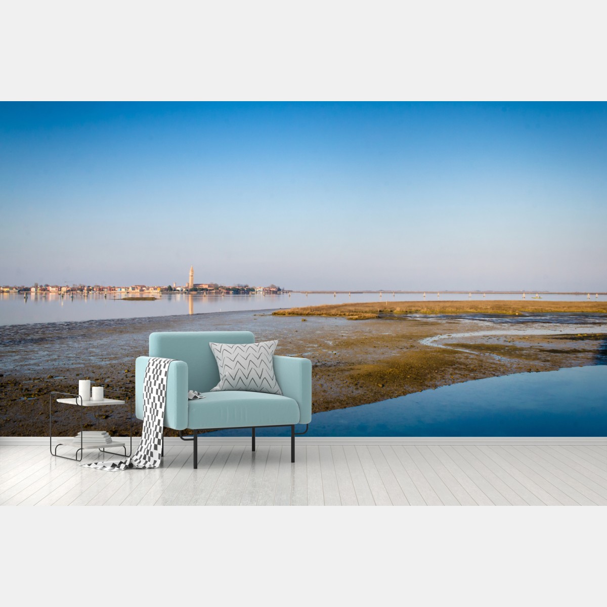 Fototapete ruhige küstenlandschaft bei ebbe – Wallnifity®