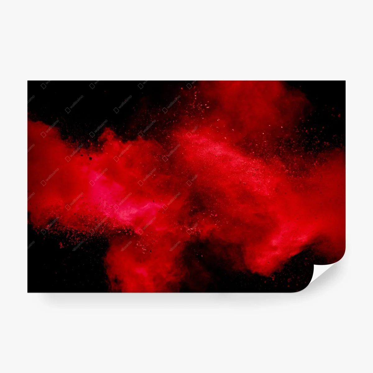 Fototapete rote pulverexplosion abstrakte kunst – Wallnifity®
