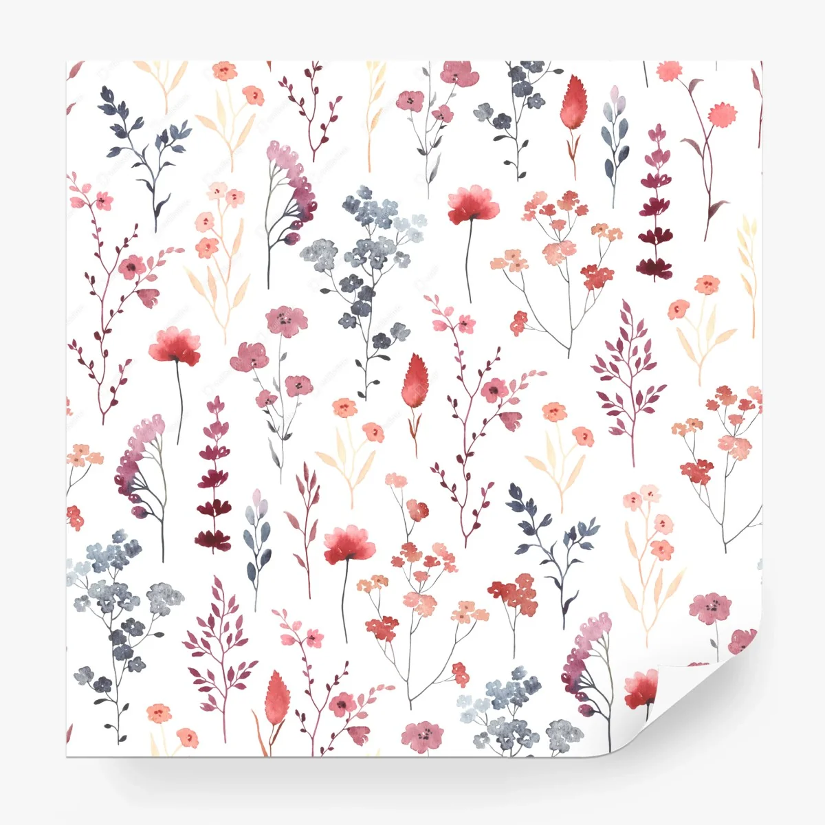 Fototapete zartes aquarellmuster mit wildblumen – Wallnifity® Fototapete zartes aquarellmuster mit wildblumen – Wallnifity®