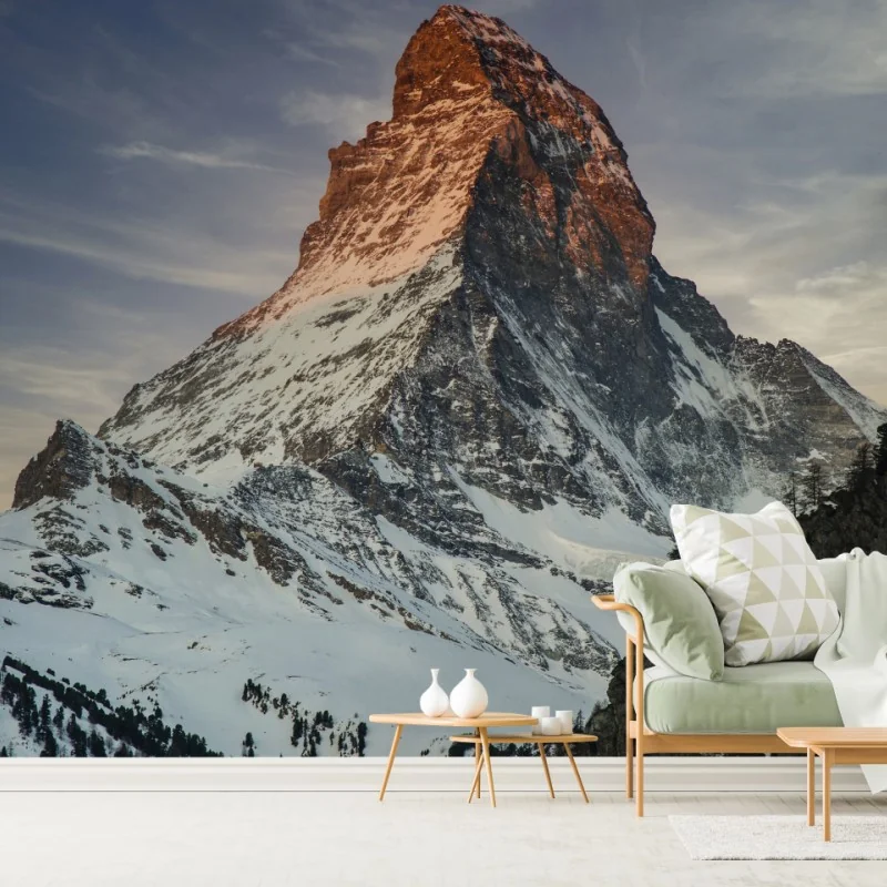 Fototapete majestätisches Matterhorn bei sonnenuntergang – Wallnifity®