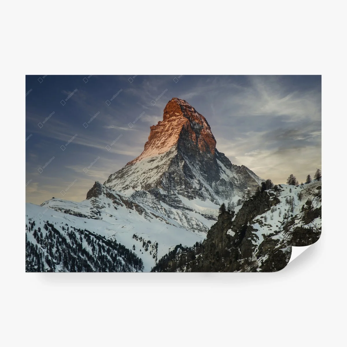 Fototapete majestätisches Matterhorn bei sonnenuntergang – Wallnifity®