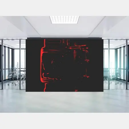 Fototapete rote robotersilhouette – Wallnifity®