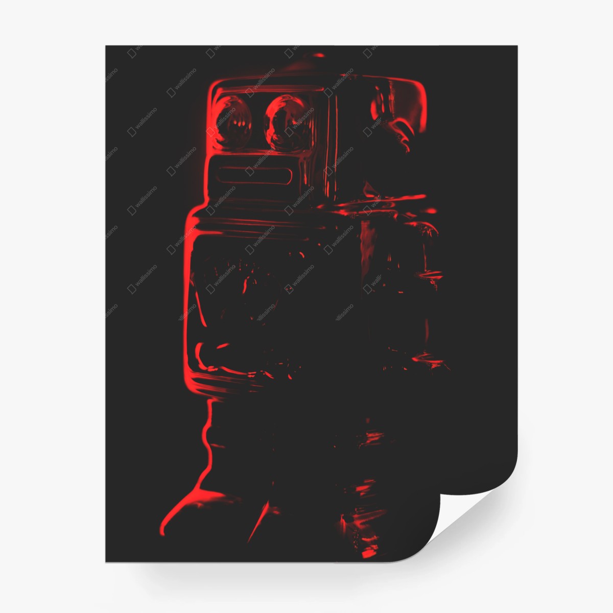Fototapete rote robotersilhouette – Wallnifity®