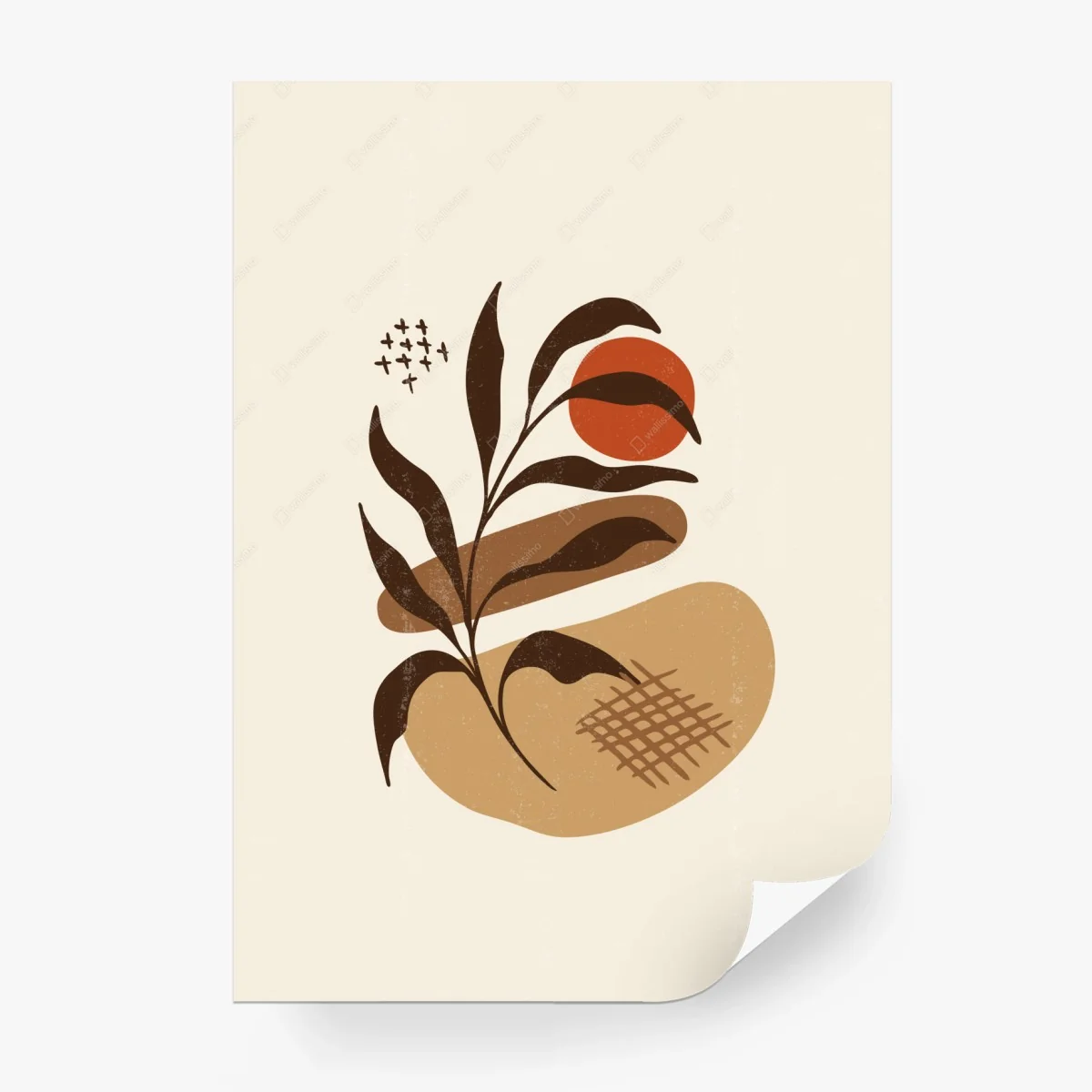 Fototapete minimalistische boho botanische komposition – Wallnifity®