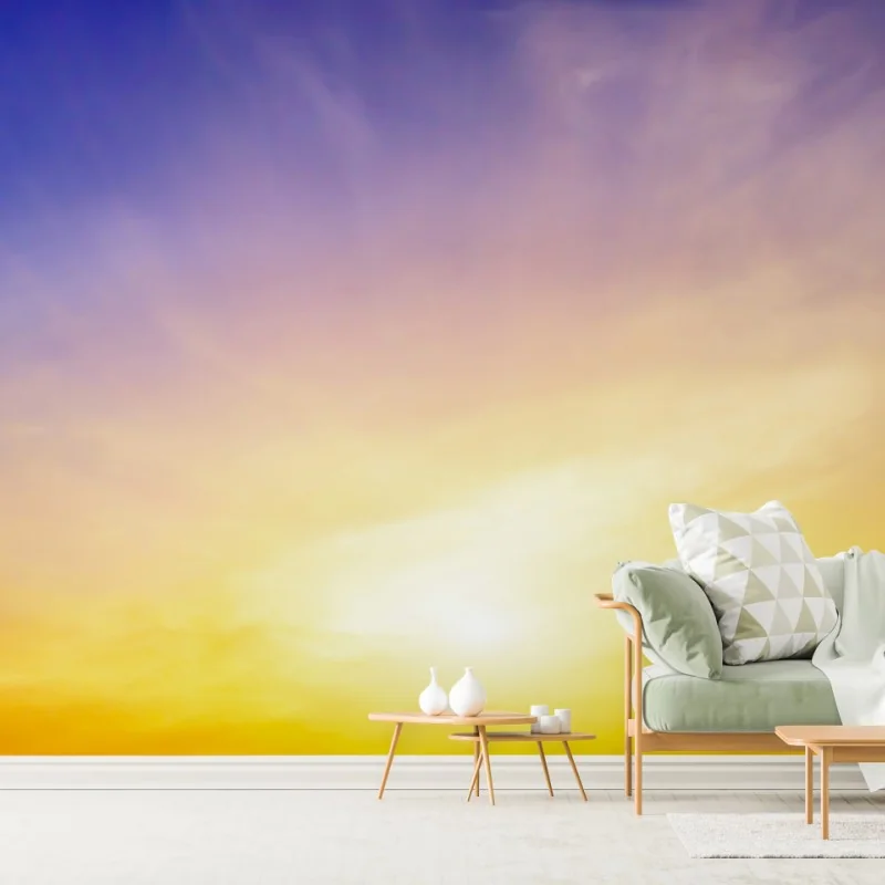 Fototapete goldener sonnenaufgang über ruhigem horizont – Wallnifity®