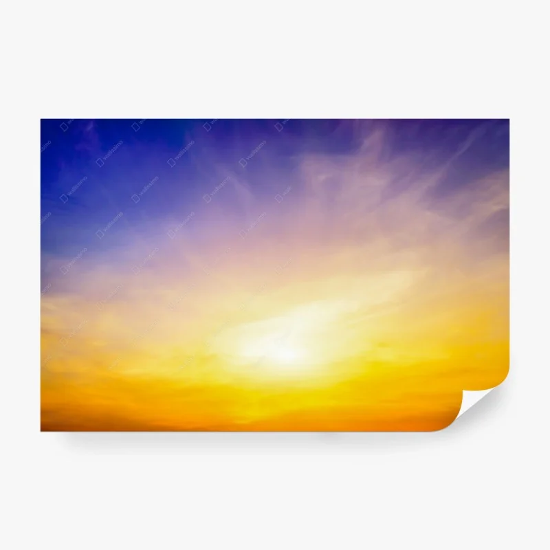 Fototapete goldener sonnenaufgang über ruhigem horizont – Wallnifity®