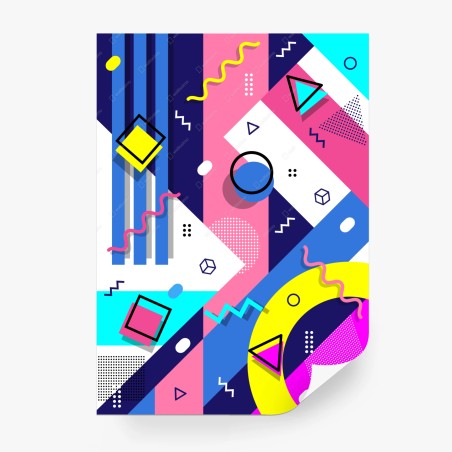 Fototapete kräftiges geometrisches retro-muster – Wallnifity®
