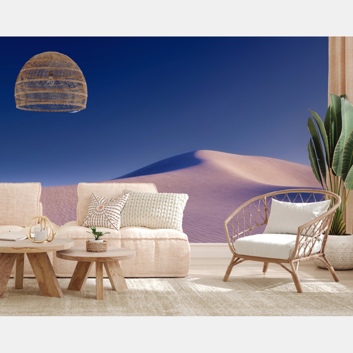 Fototapete mondsichel über wüstendünen – Wallnifity® Fototapete mondsichel über wüstendünen – Wallnifity®