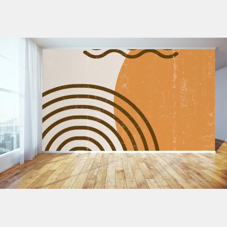 Fototapete boho geometrische sonne und regenbogen abstraktion – Wallnifity®