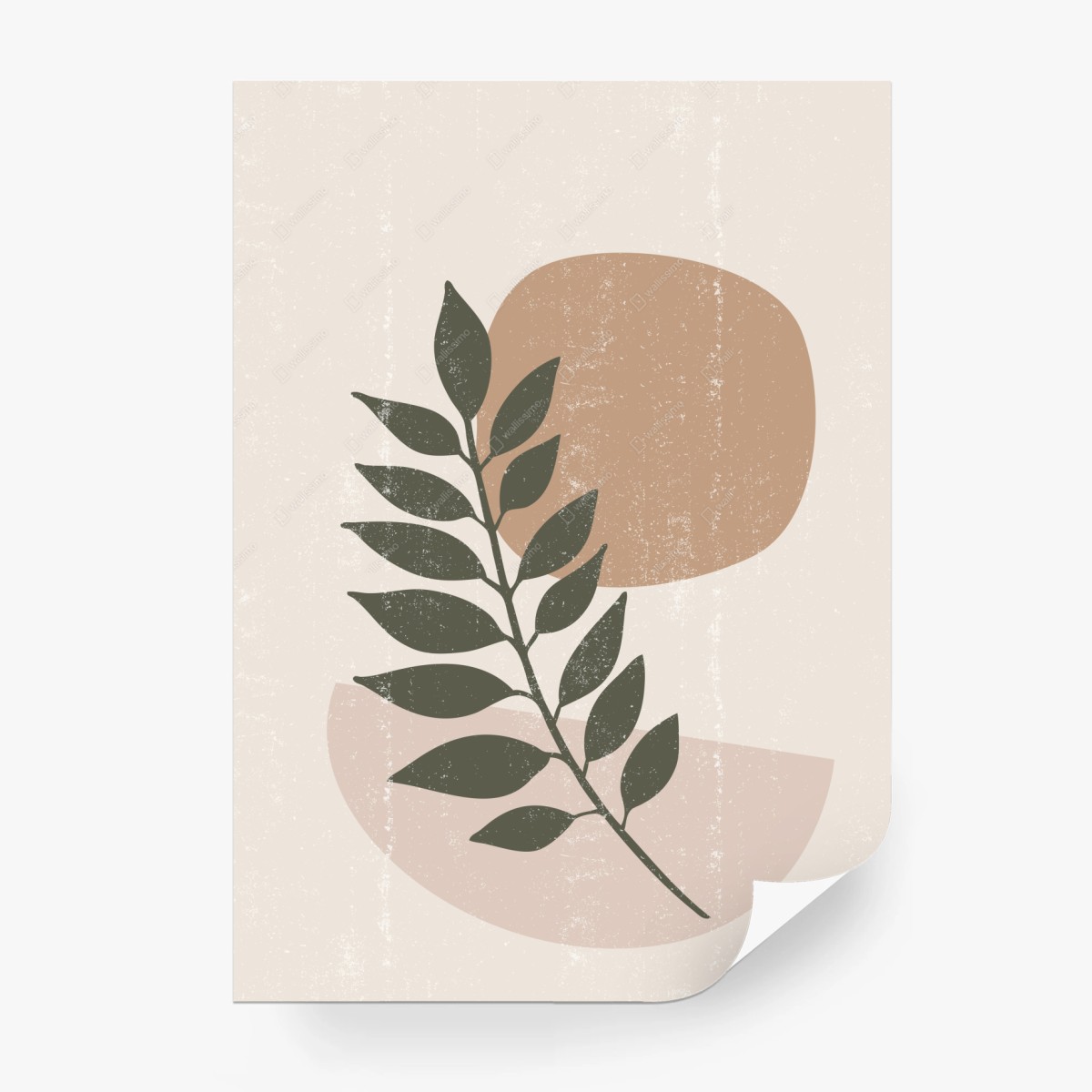 Fototapete minimalistische botanische blattgrafik – Wallnifity®