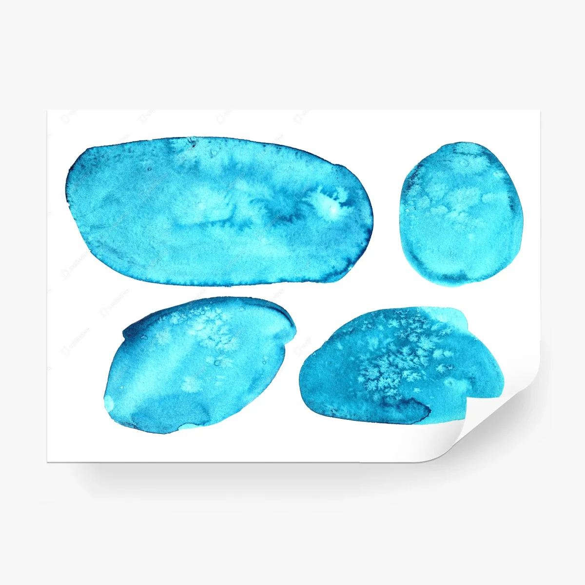 Fototapete türkis aquarell abstrakte formen – Wallnifity®