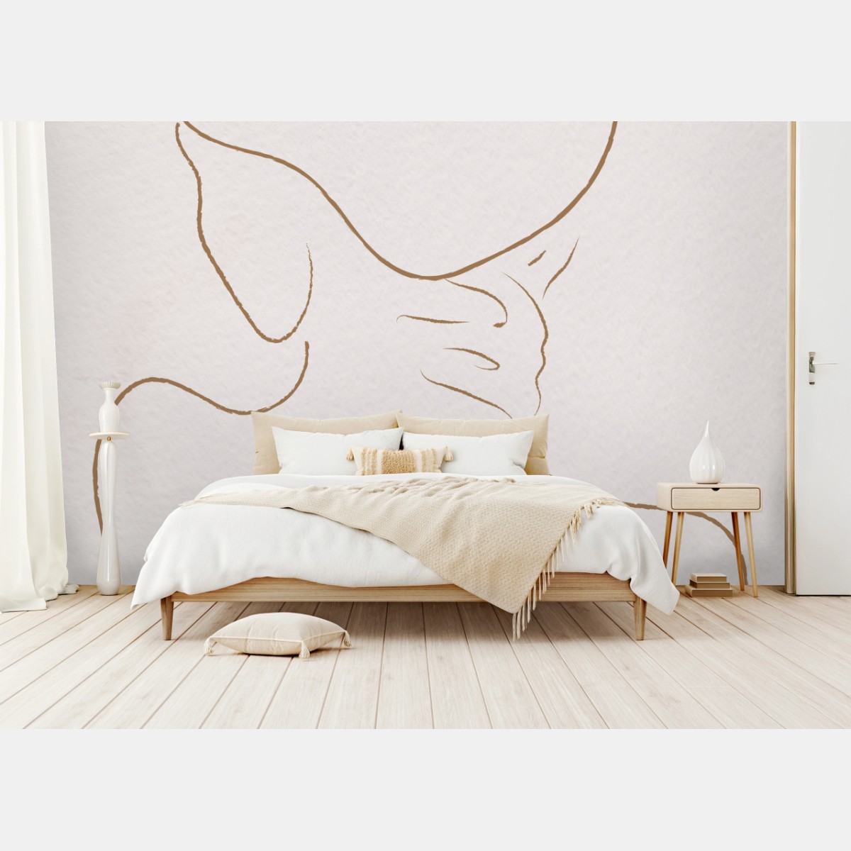 Fototapete elegante weibliche linien-silhouette – Wallnifity®