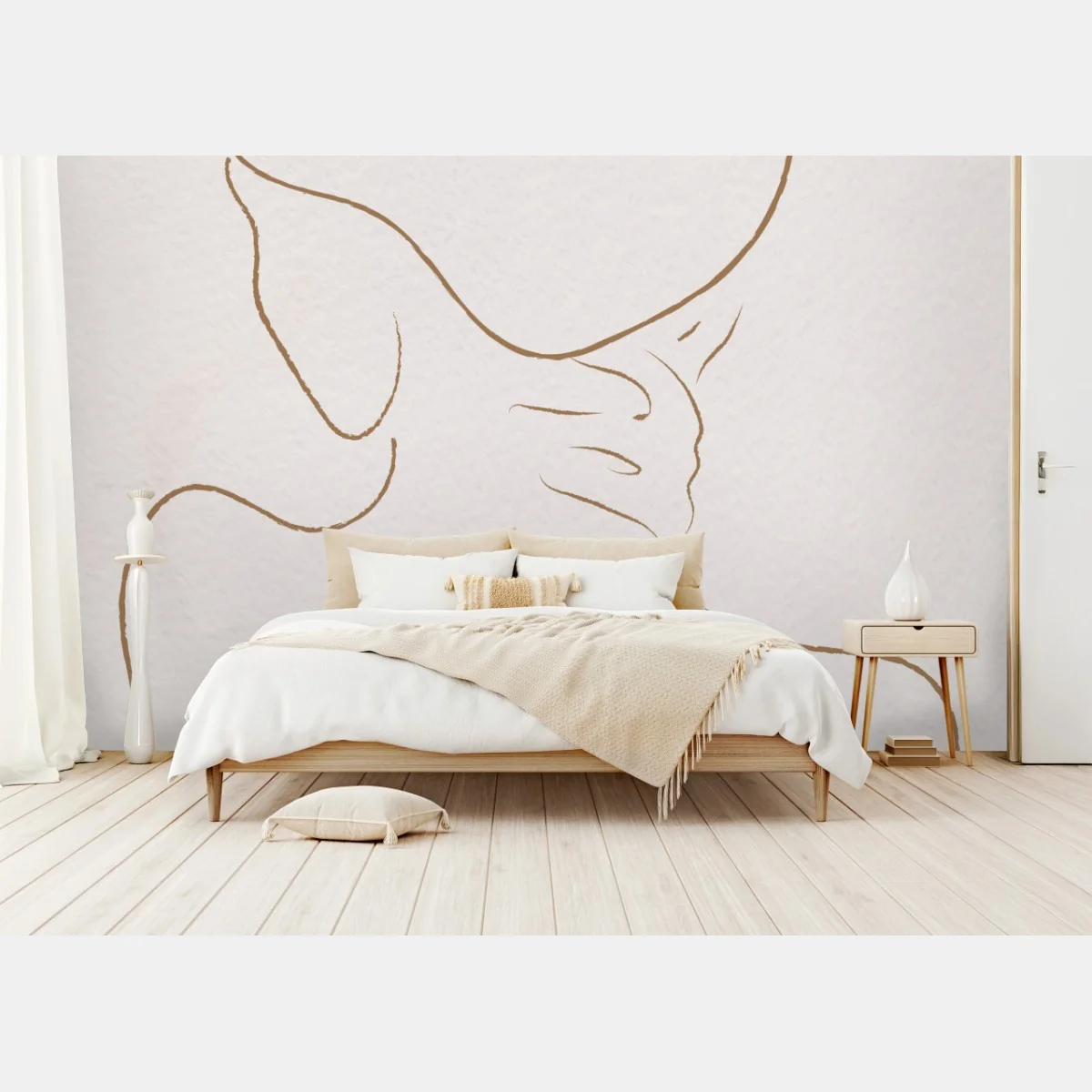 Fototapete elegante weibliche linien-silhouette – Wallnifity® Fototapete elegante weibliche linien-silhouette – Wallnifity®