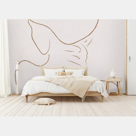 Fototapete elegante weibliche linien-silhouette – Wallnifity®