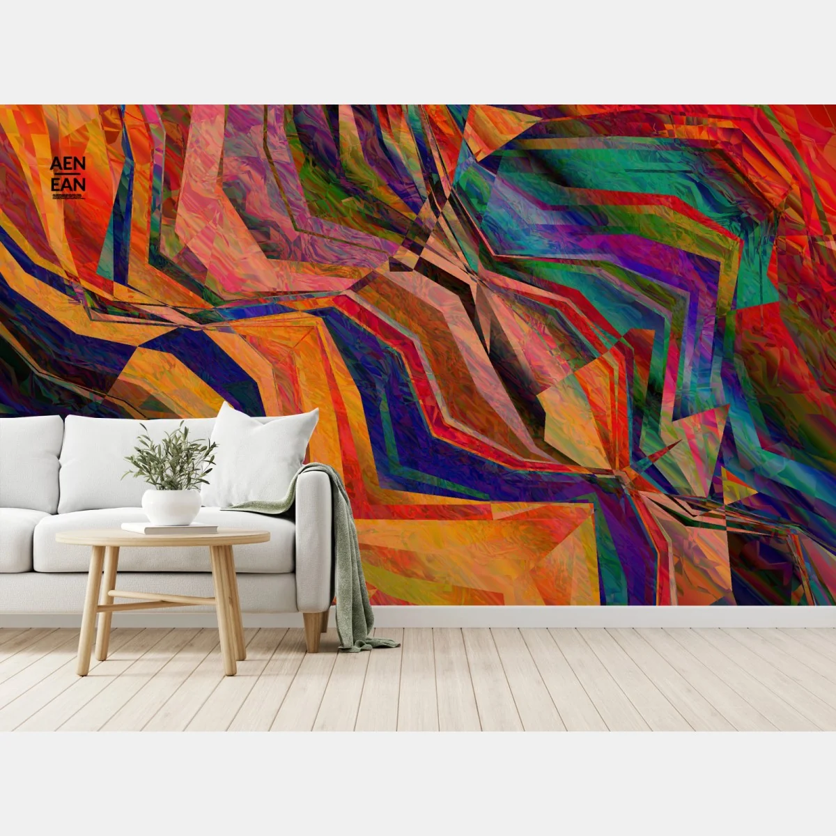 Fototapete lebendige geometrische abstraktion – Wallnifity® Fototapete lebendige geometrische abstraktion – Wallnifity®