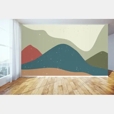 Fototapete abstrakte japanische berglandschaft – Wallnifity®