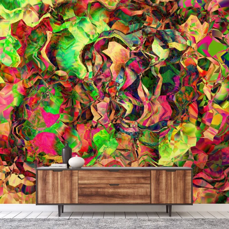 Fototapete leuchtendes abstraktes kaleidoskopmuster – Wallnifity®