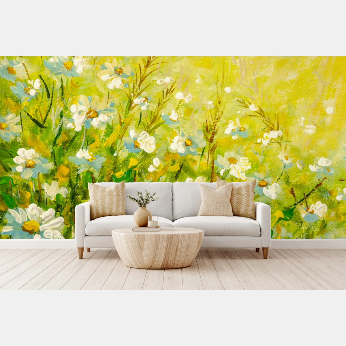 Fototapete sonnige kamillenwiese – Wallnifity®