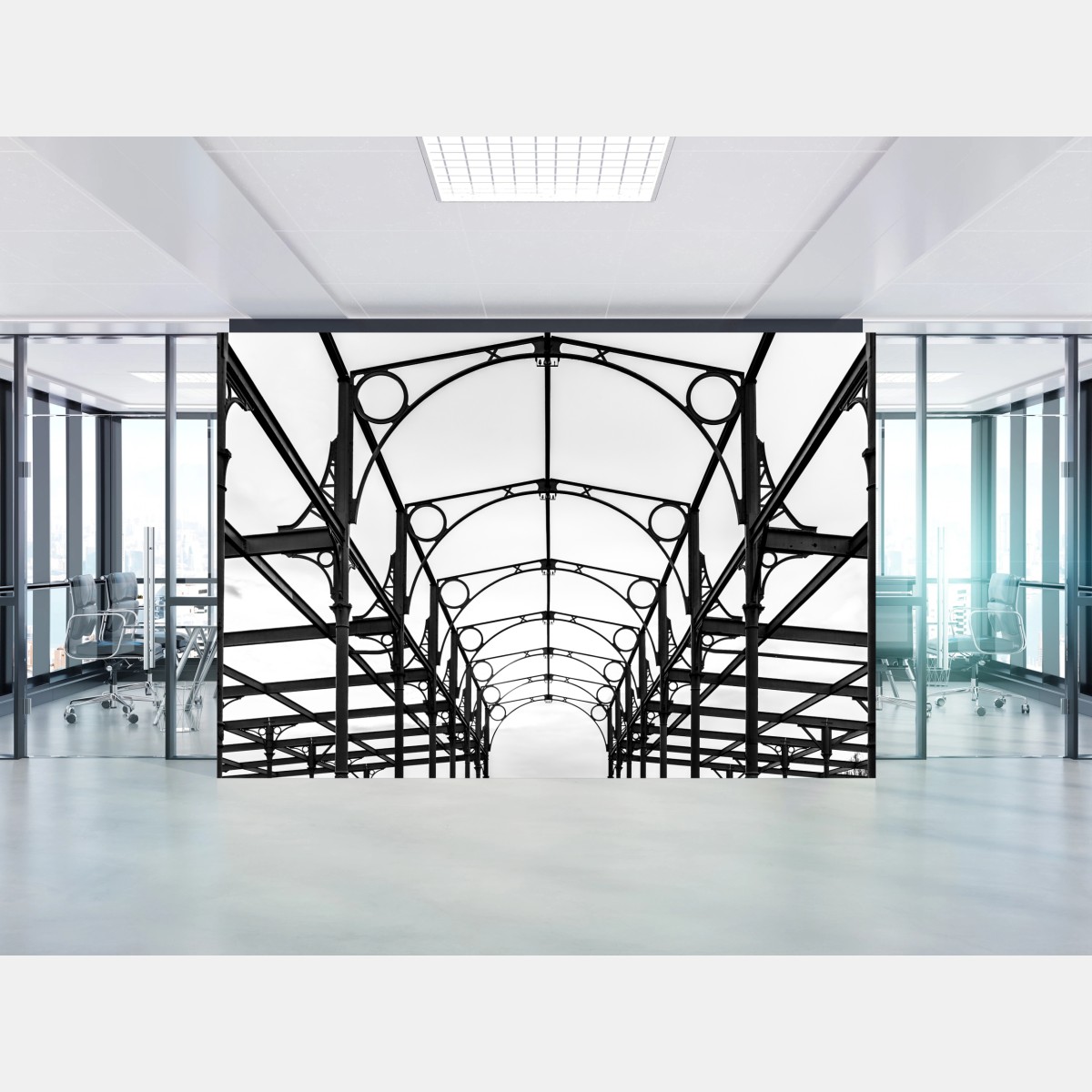 Fototapete industrielle eisenbögen architekturstudie – Wallnifity®