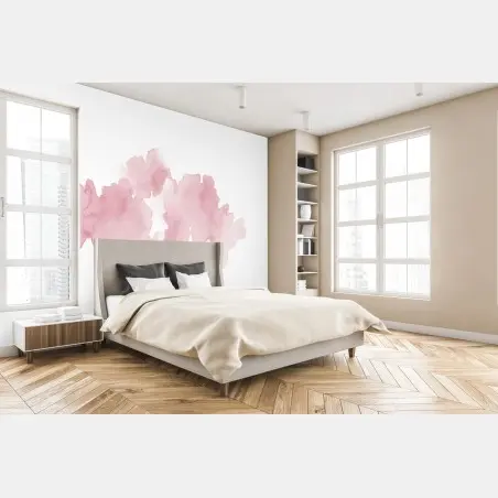 Fototapete sanfte rosa aquarellblüte – Wallnifity®